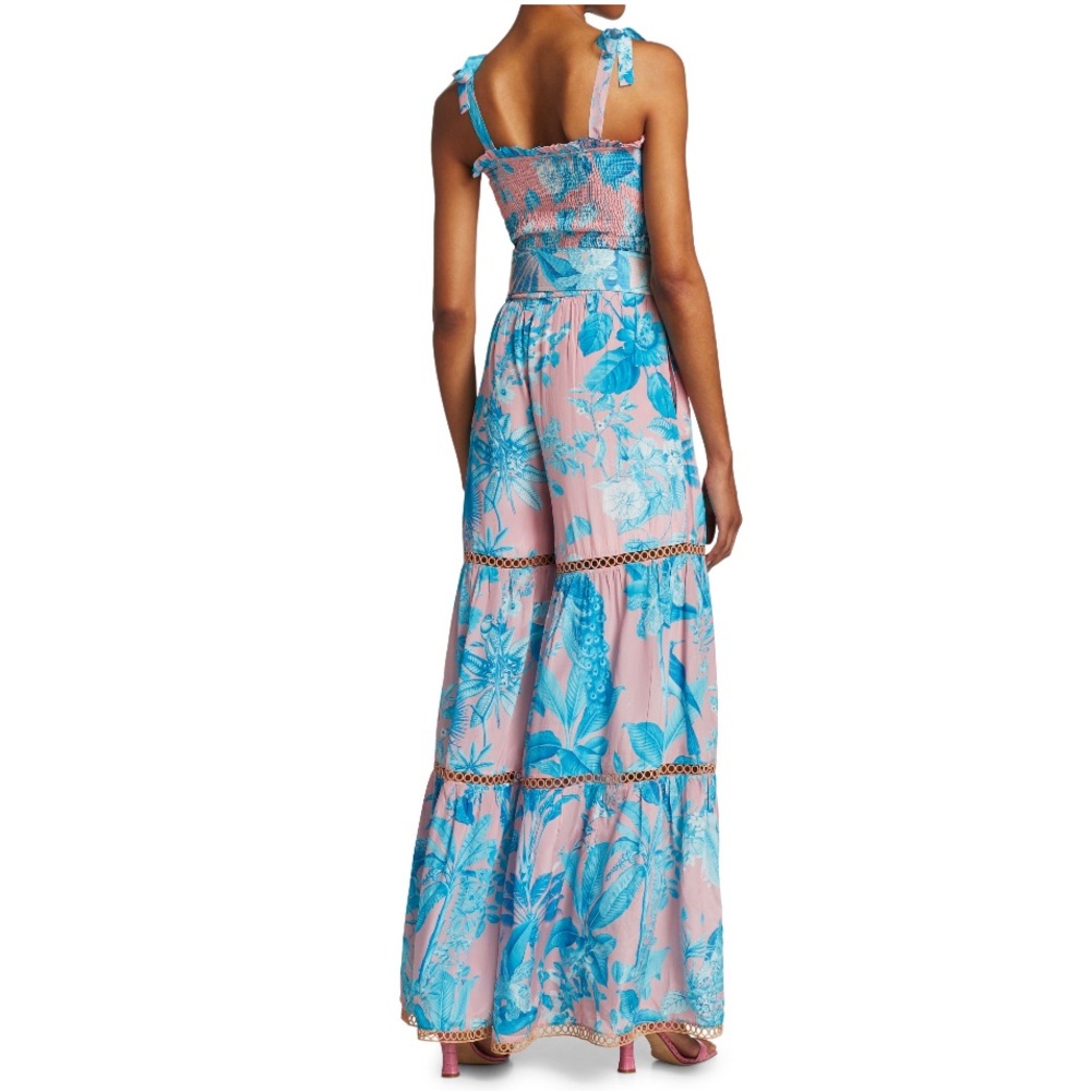 Hemant & Nandita Floral Smocked Belted Jumpsuit - Picture 5 of 5
